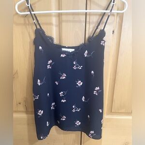 Socialite navy blue floral tank top